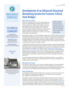 RESEARCH SERVICES Development of an Advanced Structural Monitoring System for Fracture-Critical