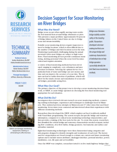 RESEARCH SERVICES Decision Support for Scour Monitoring on River Bridges