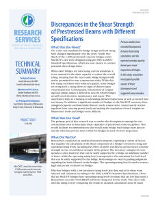 RESEARCH SERVICES Discrepancies in the Shear Strength of Prestressed Beams with Different