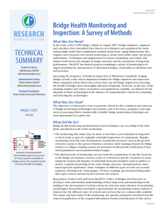 RESEARCH Bridge Health Monitoring and Inspection: A Survey of Methods