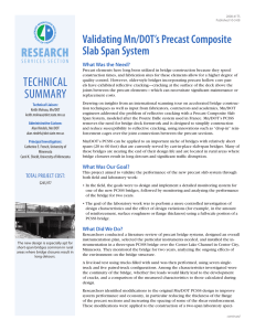 ReseaRch Validating Mn/DOT’s Precast Composite Slab Span System