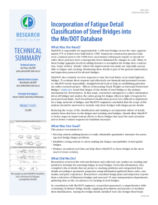 TECHNICAL Incorporation of Fatigue Detail Classification of Steel Bridges into the Mn/DOT Database