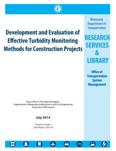 Development and Evaluation of Effective Turbidity Monitoring Methods for Construction Projects