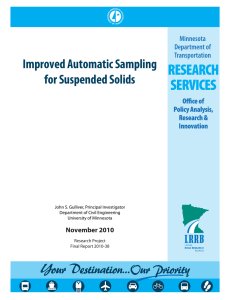 Improved Automatic Sampling for Suspended Solids  November 2010