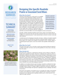 RESEARCH SERVICES Designing Site-Specific Roadside Prairie or Grassland Seed Mixes