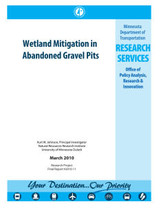 Wetland Mitigation in Abandoned Gravel Pits
