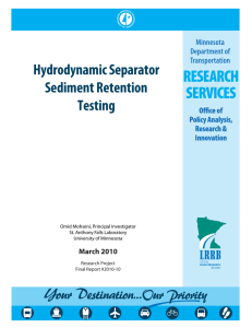 Hydrodynamic Separator Sediment Retention Testing