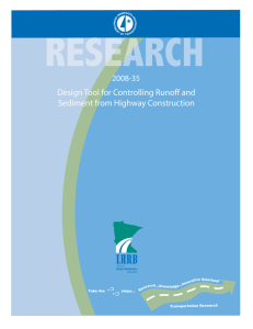 Design Tool for Controlling Runoff and Sediment from Highway Construction 2008-35