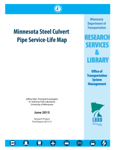 Minnesota Steel Culvert Pipe Service-Life Map  June 2015
