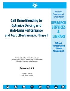 Salt Brine Blending to Optimize Deicing and Anti-Icing Performance