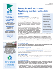 TECHNICAL SUMMARY Putting Research into Practice: Maintaining Guardrails for Roadside