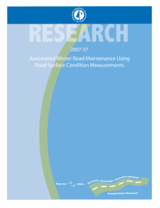 Automated Winter Road Maintenance Using Road Surface Condition Measurements 2007-37