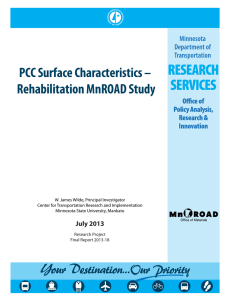 PCC Surface Characteristics – Rehabilitation MnROAD Study