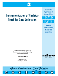 Instrumentation of Navistar Truck for Data Collection  January 2013