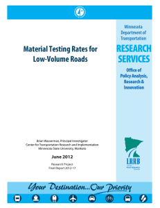 Material Testing Rates for Low-Volume Roads