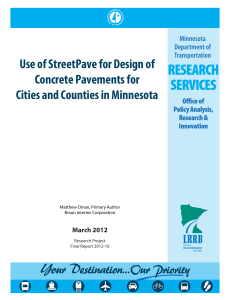 Use of StreetPave for Design of Concrete Pavements for March 2012