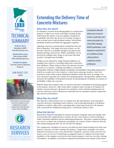 TECHNICAL Extending the Delivery Time of Concrete Mixtures What Was the Need?