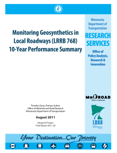 Monitoring Geosynthetics in Local Roadways (LRRB 768) 10-Year Performance Summary
