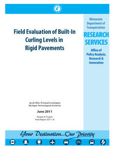 Field Evaluation of Built-In Curling Levels in Rigid Pavements