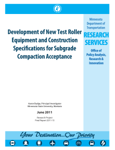 Development of New Test Roller Equipment and Construction Specifications for Subgrade Compaction Acceptance