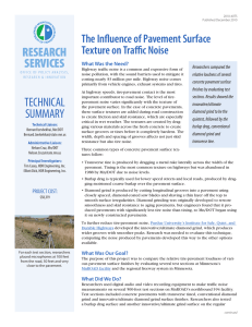 RESEARCH SERVICES The Influence of Pavement Surface Texture on Traffic Noise