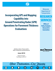 Incorporating GPS and Mapping Capability into Ground Penetrating Radar (GPR)