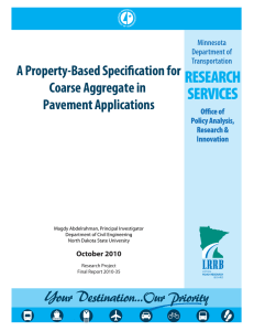 A Property-Based Specification for Coarse Aggregate in Pavement Applications