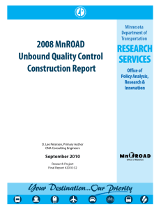2008 MnROAD Unbound Quality Control Construction Report