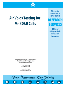 Air Voids Testing for MnROAD Cells  July 2010