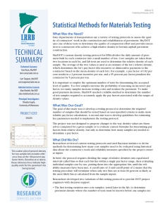 Statistical Methods for Materials Testing