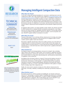 RESEARCH Managing Intelligent Compaction Data