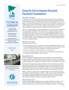 Using Fly Ash to Improve Recycled Pavement Foundations