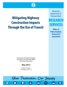 Mitigating Highway Construction Impacts Through the Use of Transit