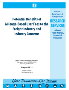 Potential Benefits of Mileage-Based User Fees to the Freight Industry and Industry Concerns
