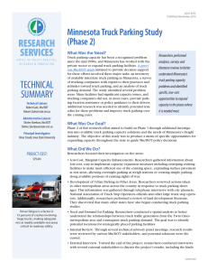RESEARCH SERVICES Minnesota Truck Parking Study (Phase 2)