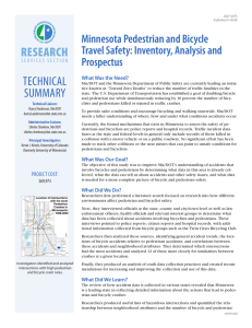 Technical Summary ReseaRch Minnesota Pedestrian and Bicycle