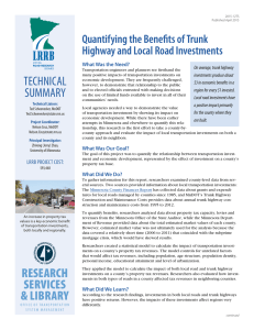 Quantifying the Benefits of Trunk Highway and Local Road Investments