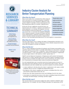 RESEARCH SERVICES &amp; LIBRARY Industry Cluster Analysis for