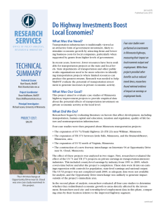 RESEARCH SERVICES Do Highway Investments Boost Local Economies?