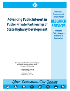 Advancing Public Interest in Public-Private Partnership of State Highway Development