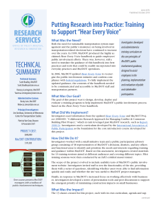 Putting Research into Practice: Training to Support “Hear Every Voice”