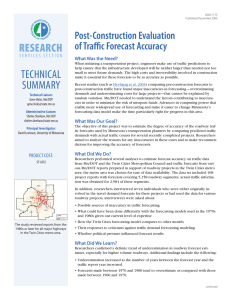 RESEARCH Post-Construction Evaluation of Traffic Forecast Accuracy
