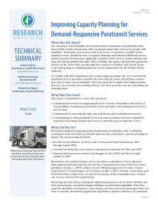 TECHNICAL RESEARCH Improving Capacity Planning for Demand-Responsive Paratransit Services