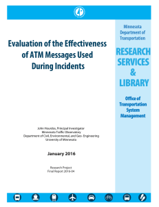 Evaluation of the Effectiveness of ATM Messages Used During Incidents