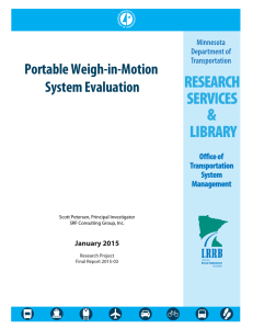 Portable Weigh-in-Motion System Evaluation  January 2015