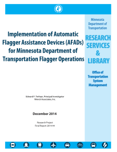 Implementation of Automatic Flagger Assistance Devices (AFADs) for Minnesota Department of