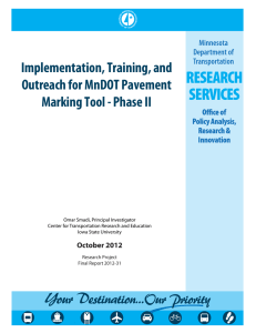 Implementation, Training, and Outreach for MnDOT Pavement Marking Tool - Phase II