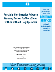 Portable, Non-Intrusive Advance Warning Devices for Work Zones