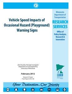 Vehicle Speed Impacts of Occasional Hazard (Playground) Warning Signs