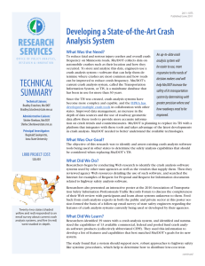 RESEARCH SERVICES Developing a State-of-the-Art Crash Analysis System